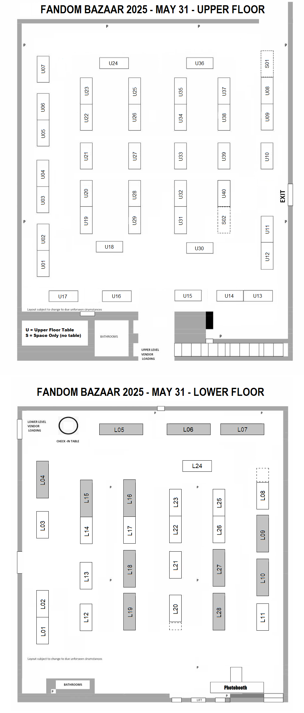 Fandom Bazaar 2025 Floor Plans